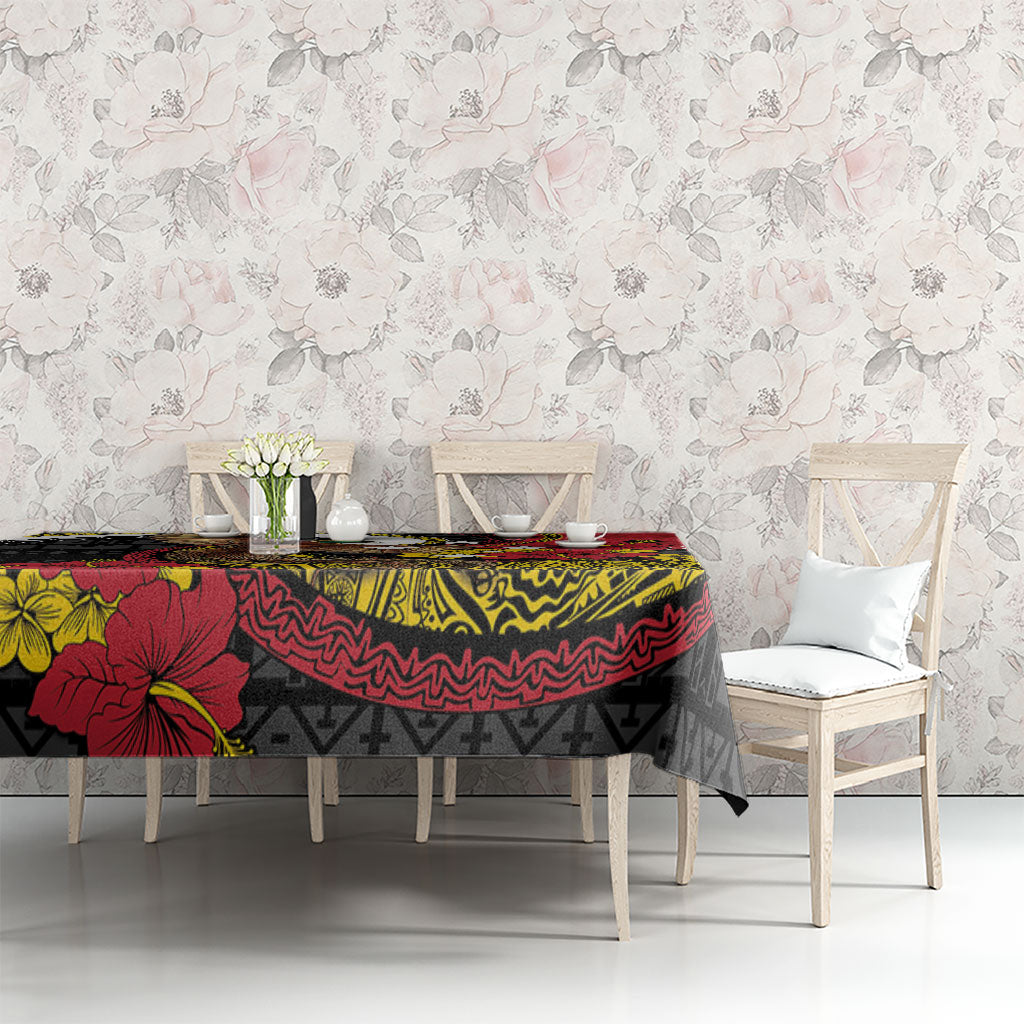 Papua New Guinea Language Week Tablecloth Bird Of Paradise Tribal Floral Pattern DT05 - Polynesian Pride
