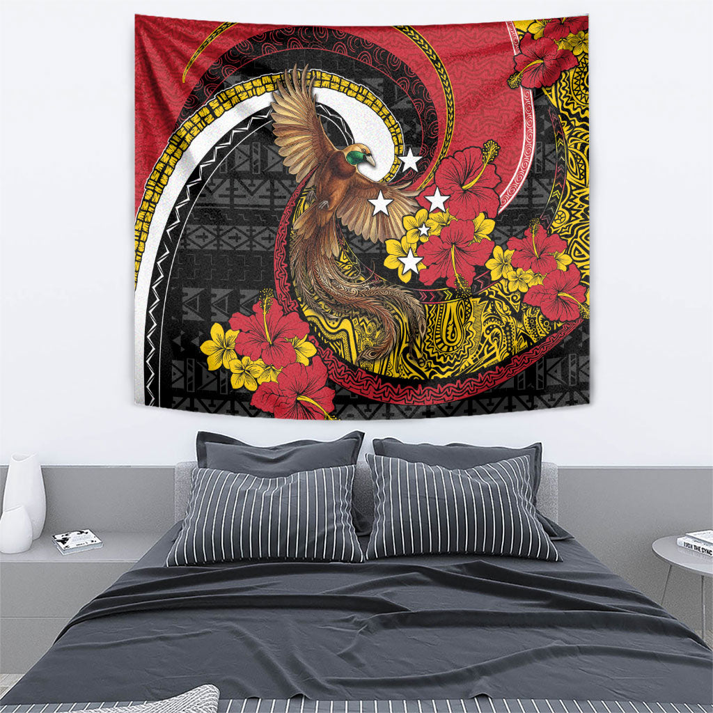 Papua New Guinea Language Week Tapestry Bird Of Paradise Tribal Floral Pattern DT05 - Polynesian Pride