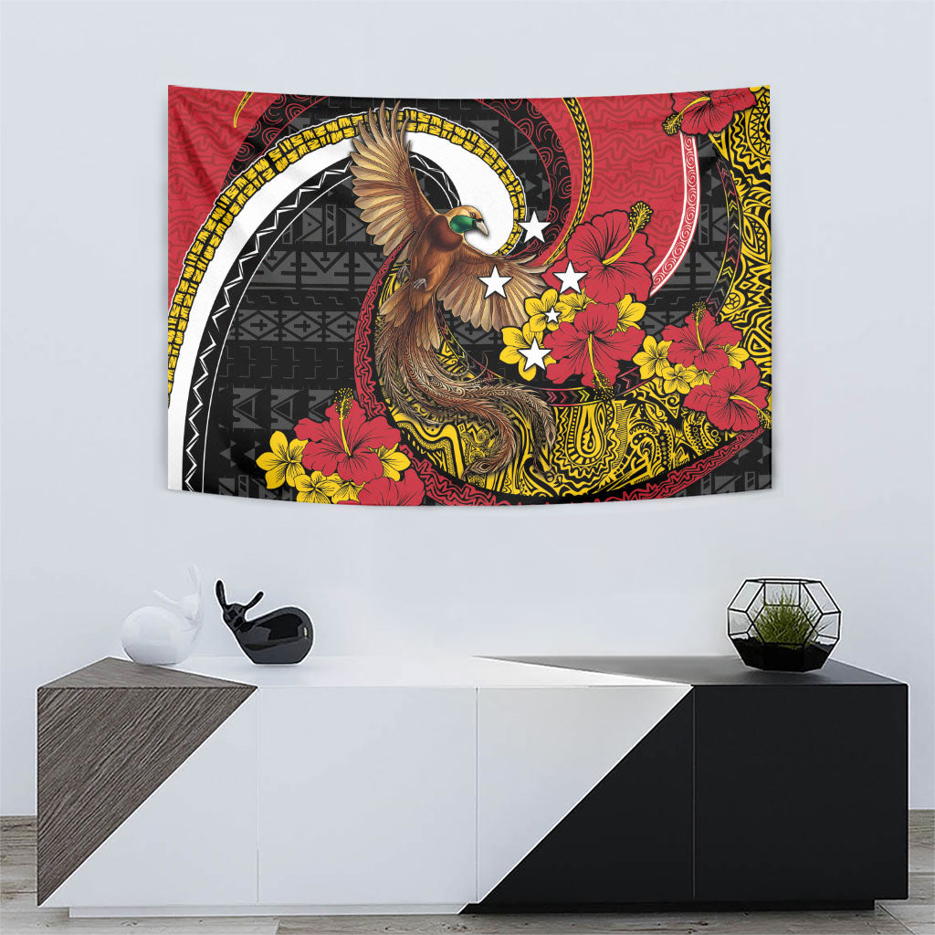 Papua New Guinea Language Week Tapestry Bird Of Paradise Tribal Floral Pattern DT05 - Polynesian Pride