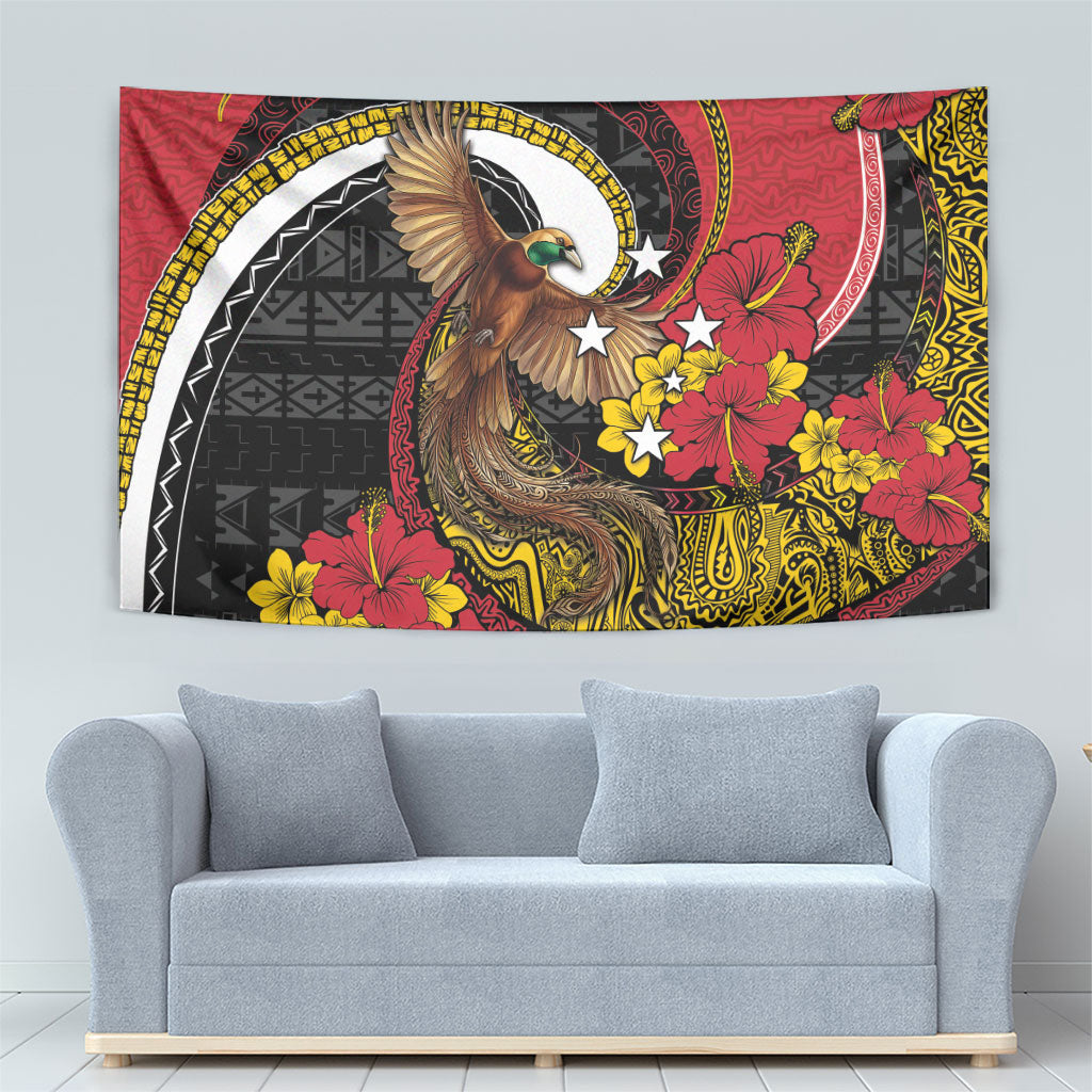 Papua New Guinea Language Week Tapestry Bird Of Paradise Tribal Floral Pattern DT05 - Polynesian Pride