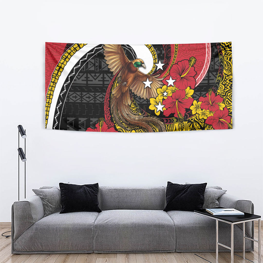 Papua New Guinea Language Week Tapestry Bird Of Paradise Tribal Floral Pattern DT05 - Polynesian Pride
