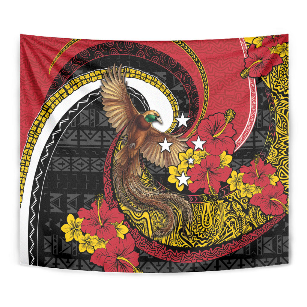 Papua New Guinea Language Week Tapestry Bird Of Paradise Tribal Floral Pattern DT05 - Polynesian Pride