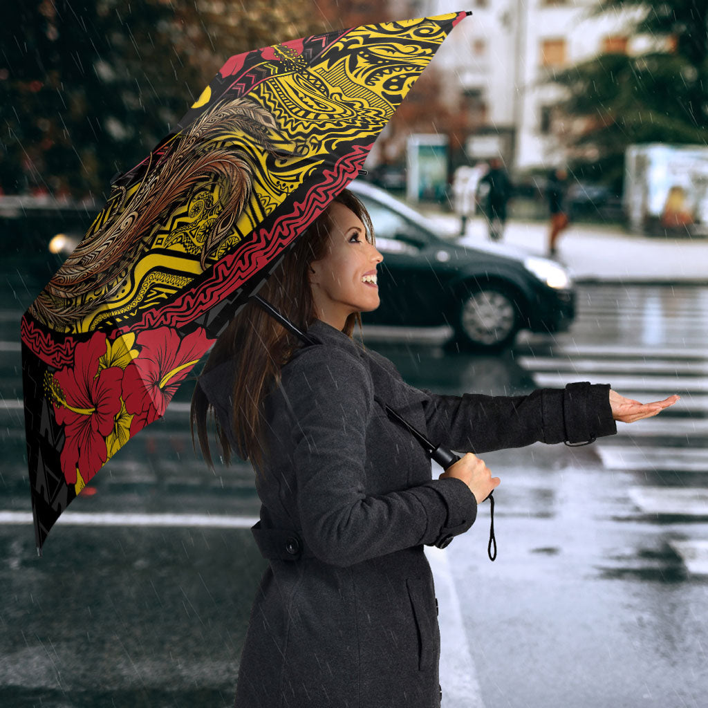 Papua New Guinea Language Week Umbrella Bird Of Paradise Tribal Floral Pattern DT05 - Polynesian Pride