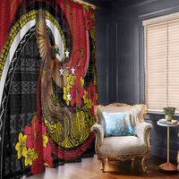 Papua New Guinea Language Week Window Curtain Bird Of Paradise Tribal Floral Pattern DT05 - Polynesian Pride