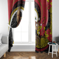 Papua New Guinea Language Week Window Curtain Bird Of Paradise Tribal Floral Pattern DT05 - Polynesian Pride