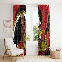 Papua New Guinea Language Week Window Curtain Bird Of Paradise Tribal Floral Pattern DT05 - Polynesian Pride