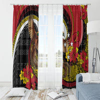 Papua New Guinea Language Week Window Curtain Bird Of Paradise Tribal Floral Pattern DT05 - Polynesian Pride