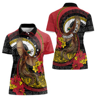 Personalised Papua New Guinea Language Week Women Polo Shirt Bird Of Paradise Tribal Floral Pattern DT05 - Polynesian Pride