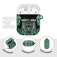 Aotearoa Ngati Awa AirPods Case Maori Tribal Green Marble Paua Shell Pattern DT05 - Polynesian Pride