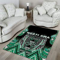 Aotearoa Ngati Awa Area Rug Maori Tribal Green Marble Paua Shell Pattern DT05 - Polynesian Pride