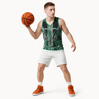 Aotearoa Ngati Awa Basketball Jersey Maori Tribal Green Marble Paua Shell Pattern DT05 - Polynesian Pride