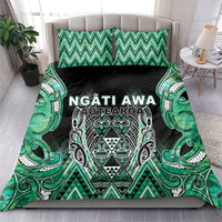 Aotearoa Ngati Awa Bedding Set Maori Tribal Green Marble Paua Shell Pattern DT05 - Polynesian Pride
