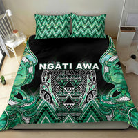 Aotearoa Ngati Awa Bedding Set Maori Tribal Green Marble Paua Shell Pattern DT05 - Polynesian Pride