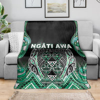 Aotearoa Ngati Awa Blanket Maori Tribal Green Marble Paua Shell Pattern DT05 - Polynesian Pride