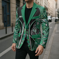Aotearoa Ngati Awa Blazer Maori Tribal Green Marble Paua Shell Pattern DT05 - Polynesian Pride