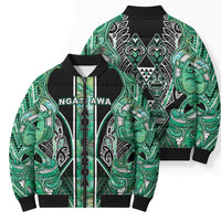 Aotearoa Ngati Awa Bomber Puffer Jacket Maori Tribal Green Marble Paua Shell Pattern DT05 - Polynesian Pride