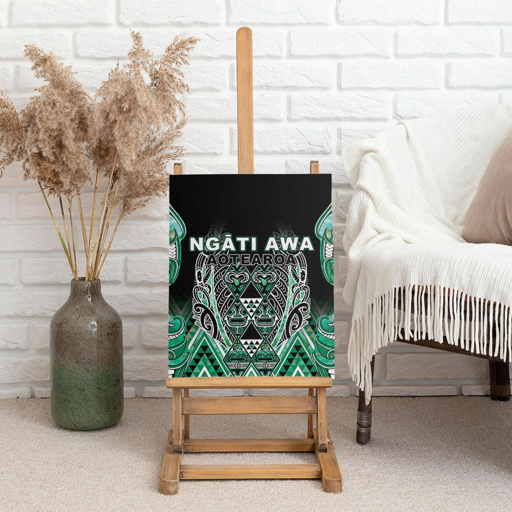 Aotearoa Ngati Awa Canvas Wall Art Maori Tribal Green Marble Paua Shell Pattern DT05 - Polynesian Pride