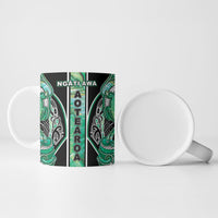 Aotearoa Ngati Awa Ceramic Mug Maori Tribal Green Marble Paua Shell Pattern DT05 - Polynesian Pride
