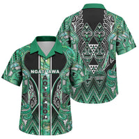 Aotearoa Ngati Awa Family Matching Long Sleeve Bodycon Dress and Hawaiian Shirt Maori Tribal Green Marble Paua Shell Pattern DT05 Son's Shirt Green - Polynesian Pride