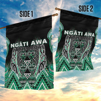 Aotearoa Ngati Awa Garden Flag Maori Tribal Green Marble Paua Shell Pattern DT05 - Polynesian Pride