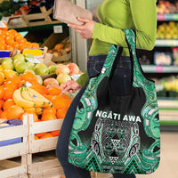 Aotearoa Ngati Awa Grocery Bag Maori Tribal Green Marble Paua Shell Pattern DT05 - Polynesian Pride