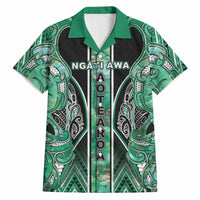 Aotearoa Ngati Awa Hawaiian Shirt Maori Tribal Green Marble Paua Shell Pattern DT05 Green - Polynesian Pride