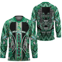 Aotearoa Ngati Awa Hockey Jersey Maori Tribal Green Marble Paua Shell Pattern DT05 - Polynesian Pride
