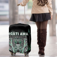 Aotearoa Ngati Awa Luggage Cover Maori Tribal Green Marble Paua Shell Pattern DT05 - Polynesian Pride