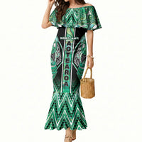 Aotearoa Ngati Awa Mermaid Dress Maori Tribal Green Marble Paua Shell Pattern DT05 Women Green - Polynesian Pride