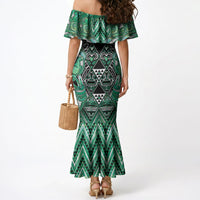 Aotearoa Ngati Awa Mermaid Dress Maori Tribal Green Marble Paua Shell Pattern DT05 - Polynesian Pride