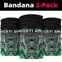 Aotearoa Ngati Awa Neck Gaiter Maori Tribal Green Marble Paua Shell Pattern DT05 package One Size: 25*50cm Green - Polynesian Pride