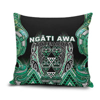 Aotearoa Ngati Awa Pillow Cover Maori Tribal Green Marble Paua Shell Pattern DT05 Green - Polynesian Pride