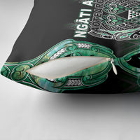 Aotearoa Ngati Awa Pillow Cover Maori Tribal Green Marble Paua Shell Pattern DT05 - Polynesian Pride