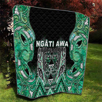 Aotearoa Ngati Awa Quilt Maori Tribal Green Marble Paua Shell Pattern DT05 - Polynesian Pride
