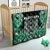Aotearoa Ngati Awa Quilt Maori Tribal Green Marble Paua Shell Pattern DT05 - Polynesian Pride