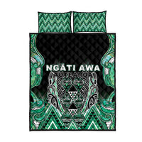 Aotearoa Ngati Awa Quilt Bed Set Maori Tribal Green Marble Paua Shell Pattern DT05 - Polynesian Pride