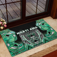 Aotearoa Ngati Awa Rubber Doormat Maori Tribal Green Marble Paua Shell Pattern DT05 - Polynesian Pride
