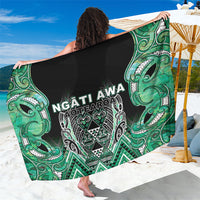 Aotearoa Ngati Awa Sarong Maori Tribal Green Marble Paua Shell Pattern DT05 One Size 44 x 66 inches Green - Polynesian Pride