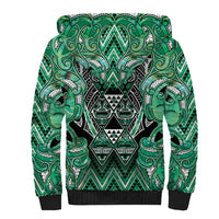 Aotearoa Ngati Awa Sherpa Hoodie Maori Tribal Green Marble Paua Shell Pattern DT05 - Polynesian Pride