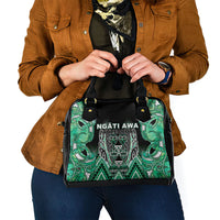 Aotearoa Ngati Awa Shoulder Handbag Maori Tribal Green Marble Paua Shell Pattern DT05 - Polynesian Pride