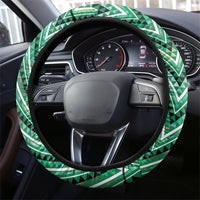 Aotearoa Ngati Awa Steering Wheel Cover Maori Tribal Green Marble Paua Shell Pattern DT05 - Polynesian Pride