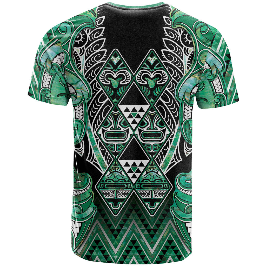 Aotearoa Ngati Awa T Shirt Maori Tribal Green Marble Paua Shell Pattern DT05 - Polynesian Pride