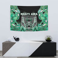 Aotearoa Ngati Awa Tapestry Maori Tribal Green Marble Paua Shell Pattern DT05 - Polynesian Pride