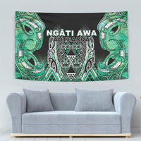 Aotearoa Ngati Awa Tapestry Maori Tribal Green Marble Paua Shell Pattern DT05 - Polynesian Pride