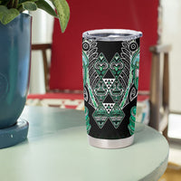 Aotearoa Ngati Awa Tumbler Cup Maori Tribal Green Marble Paua Shell Pattern DT05 - Polynesian Pride