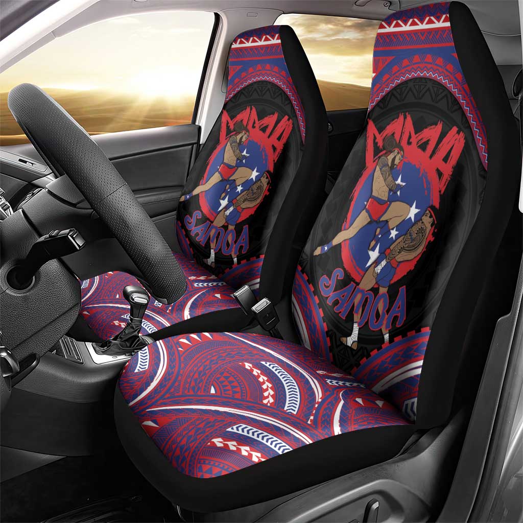 Samoa Mixed Martial Arts Car Seat Cover Flying Knee Of Samoan DT05 - Polynesian Pride