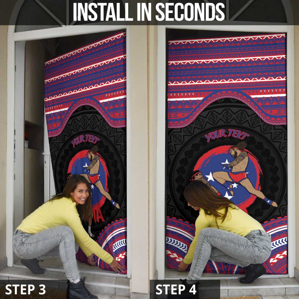 Personalised Samoa Mixed Martial Arts Door Cover Flying Knee Of Samoan DT05 - Polynesian Pride