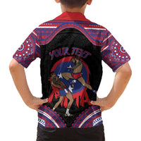 Personalised Samoa Mixed Martial Arts Family Matching Off Shoulder Maxi Dress and Hawaiian Shirt Flying Knee Of Samoan - Polynesian Pride