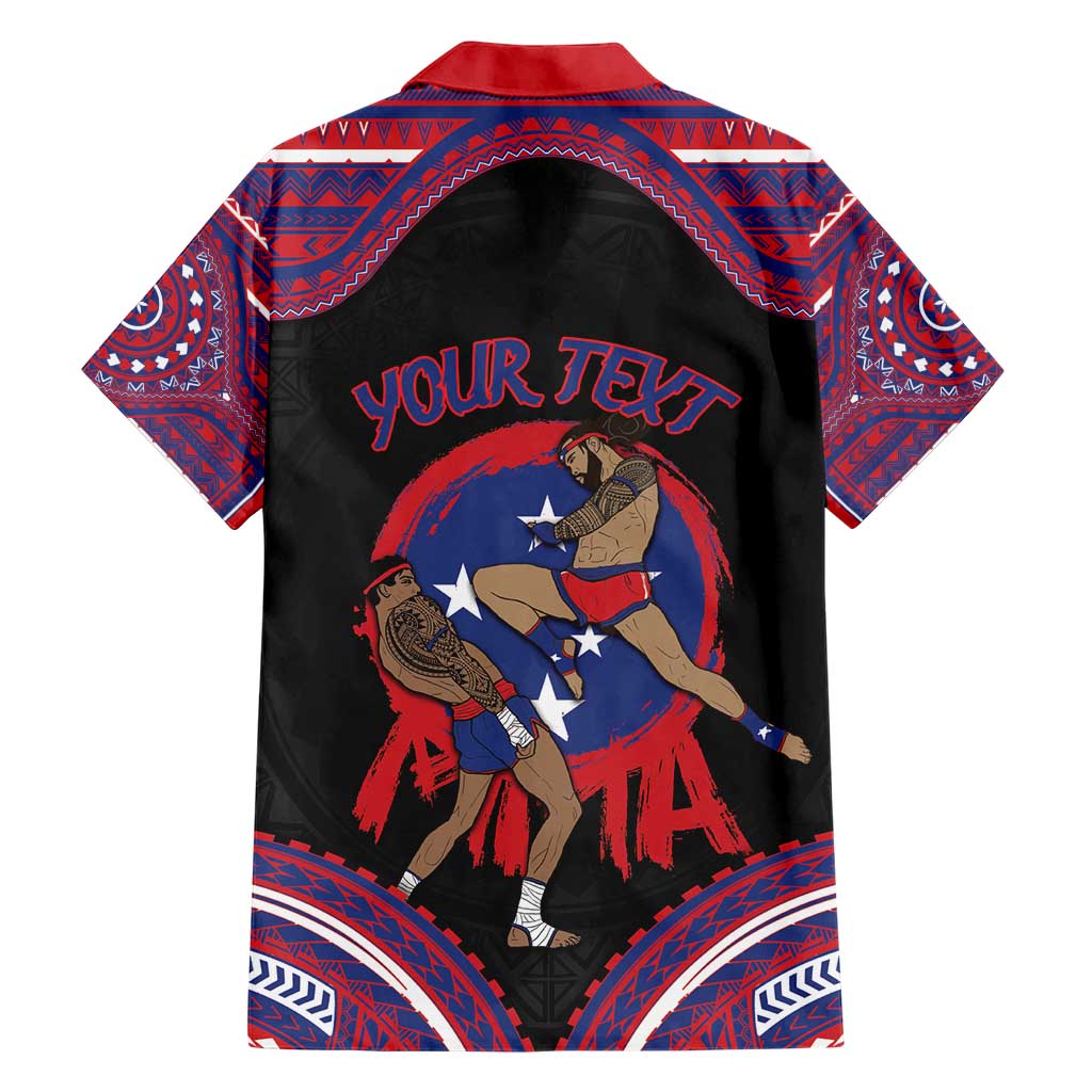 Personalised Samoa Mixed Martial Arts Family Matching Short Sleeve Bodycon Dress and Hawaiian Shirt Flying Knee Of Samoan - Polynesian Pride