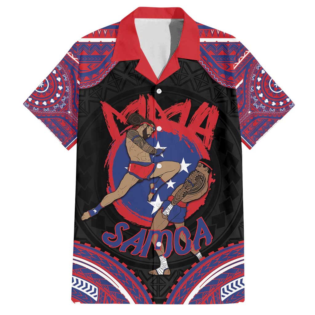 Personalised Samoa Mixed Martial Arts Family Matching Summer Maxi Dress and Hawaiian Shirt Flying Knee Of Samoan - Polynesian Pride